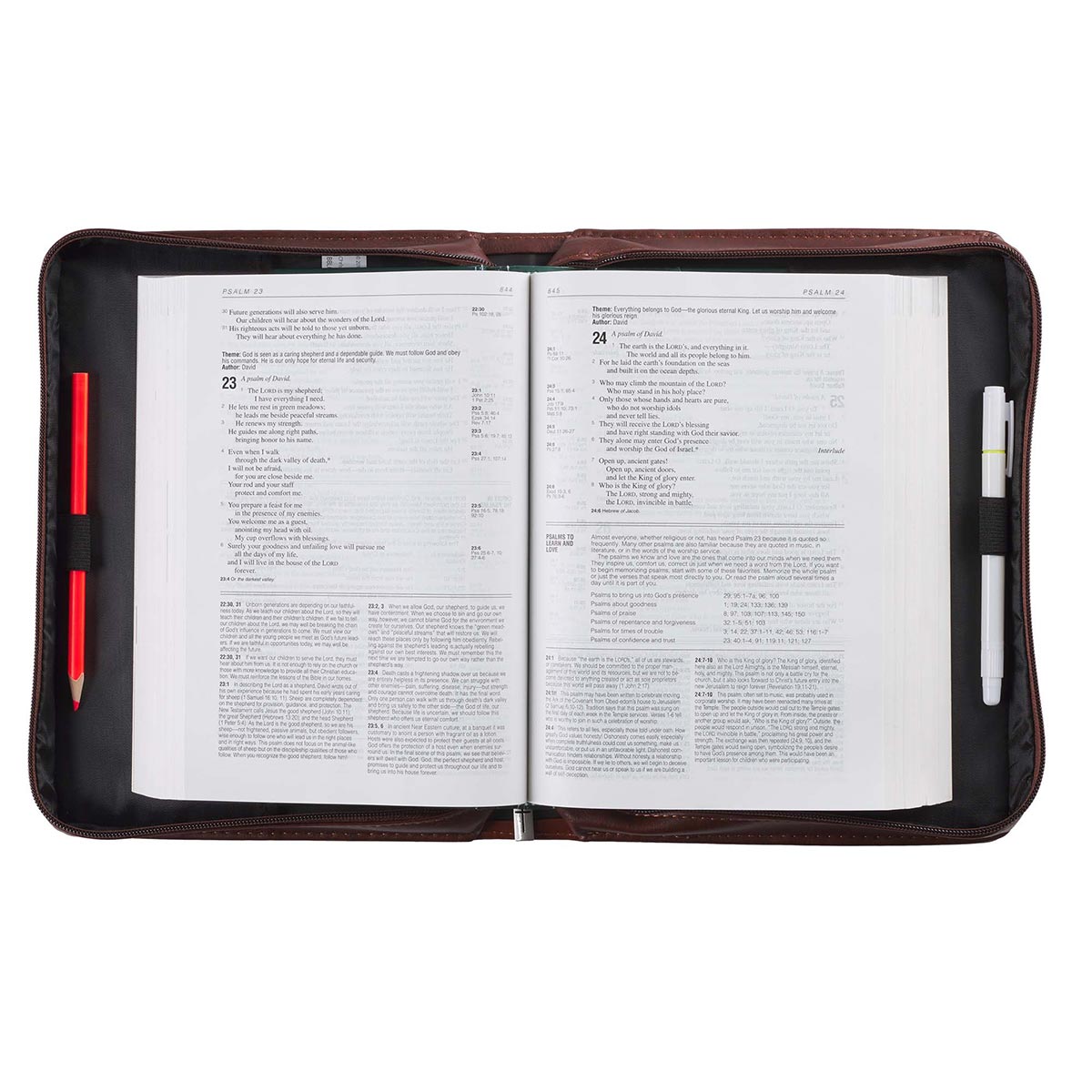 John 3:16 Two-Tone Brown Faux Leather Bible Cover With Cross by Christian Art Gifts, product view 5