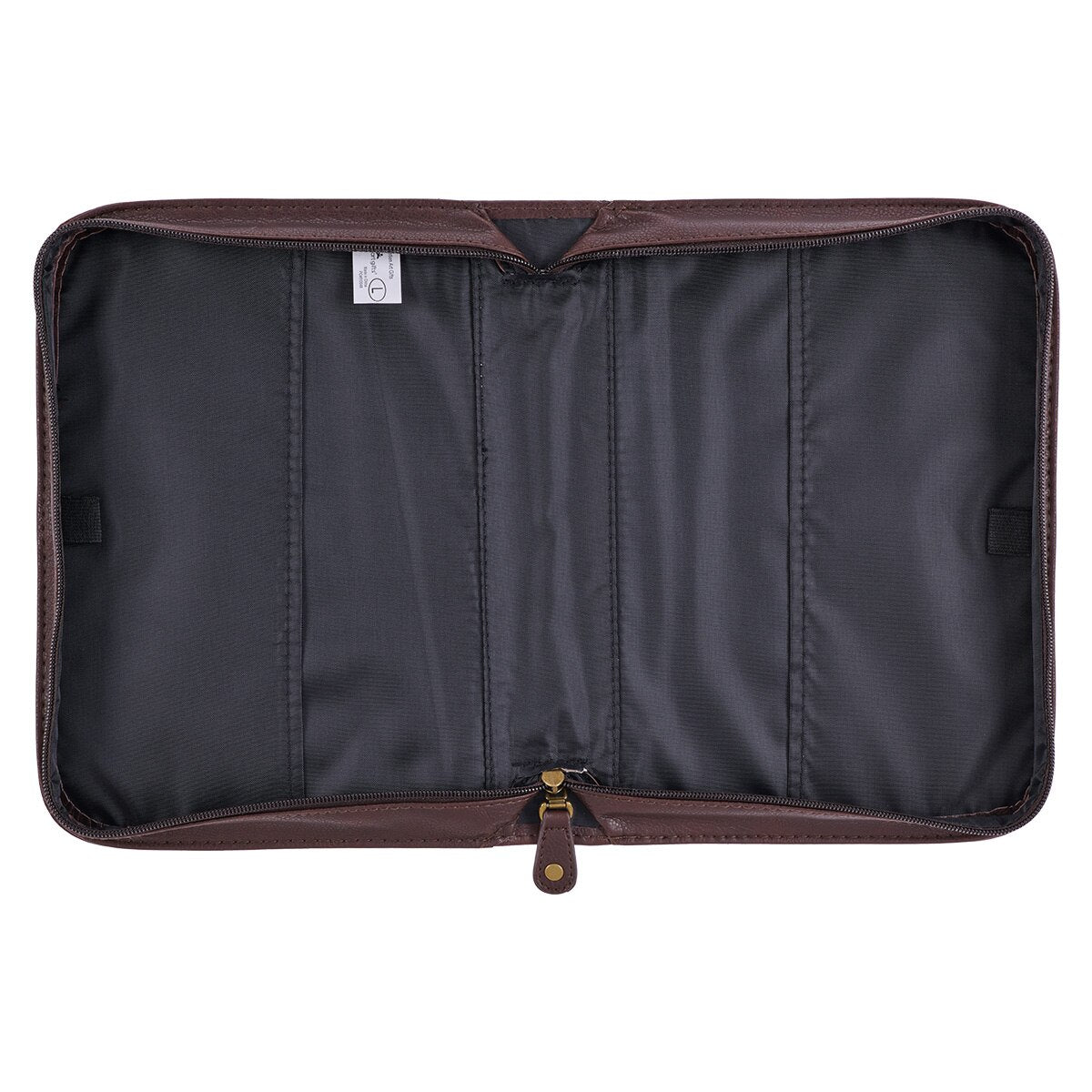 Do Not Be Afraid Two-tone Toffee and Chocolate Brown Faux Leather Bible Cover – Joshua 1:9, product view 6