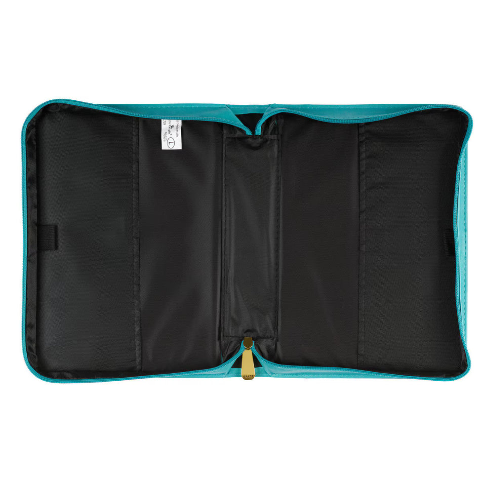 Amazing Grace Floral Teal Faux Leather Fashion Bible Cover