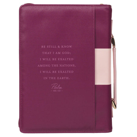 Be Still and Know Pearlescent Plum Fashion Bible Cover - Psalm 46:10 by Christian Art Gifts, product view 5