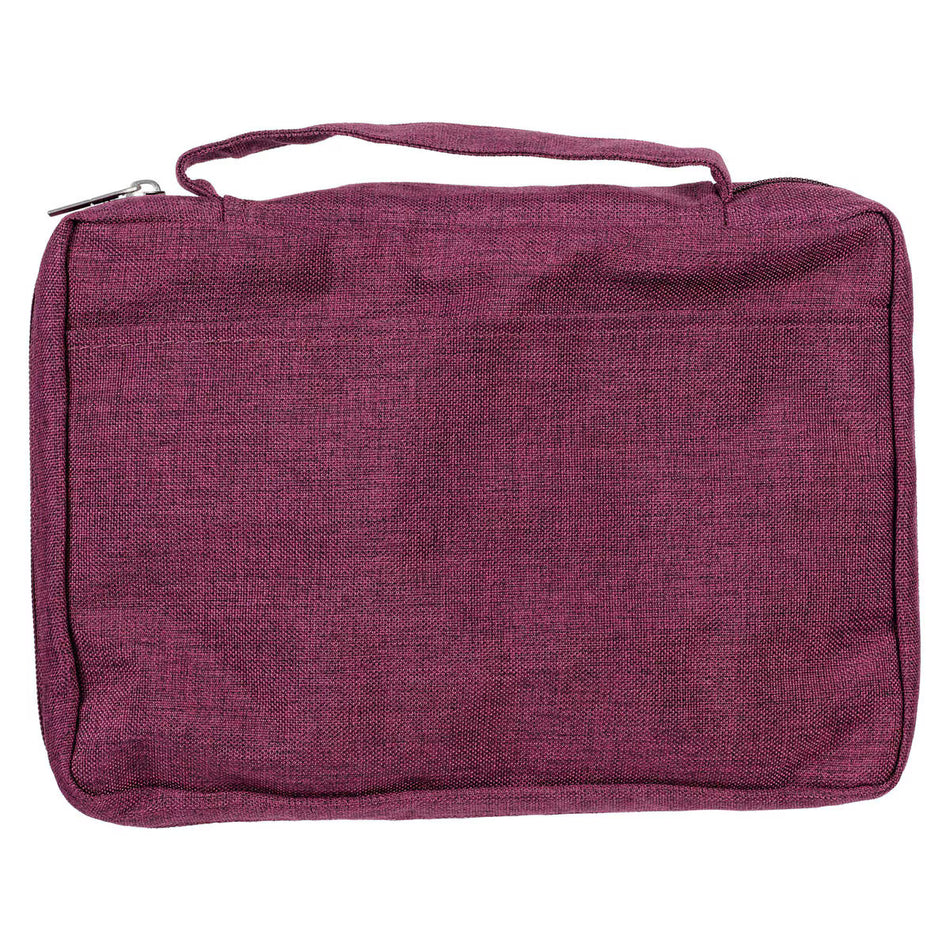 Plum Poly-Canvas Value Bible Cover with Grace Badge - John 1:16