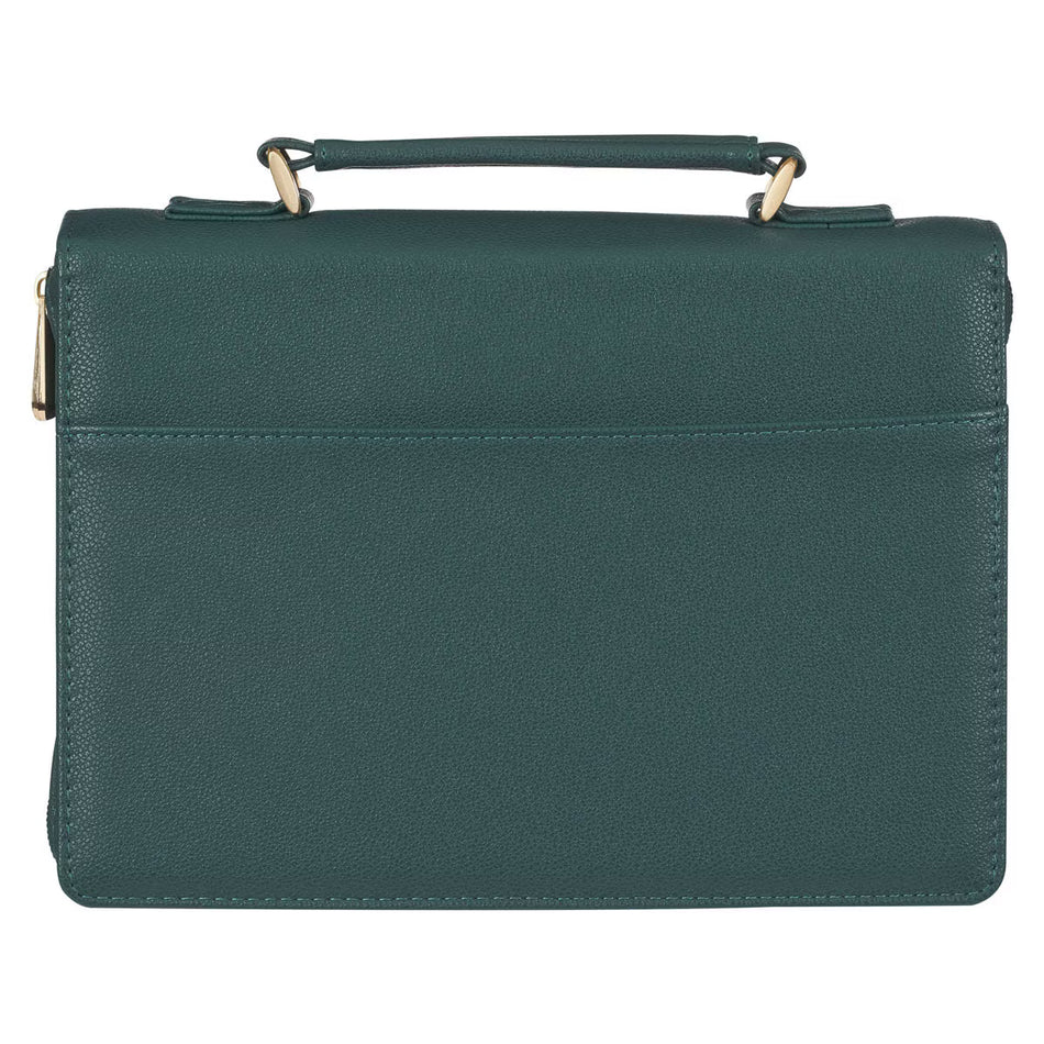 All Things are Possible Teal Tourmaline Faux Leather Fashion Bible Cover - Matthew 6:19