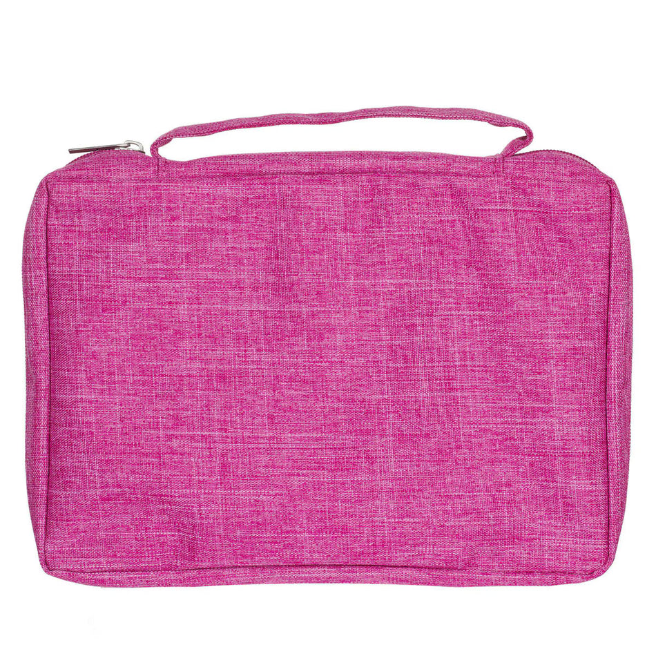 Raspberry Pink Poly-canvas Value Bible Cover with Ichthus Patch