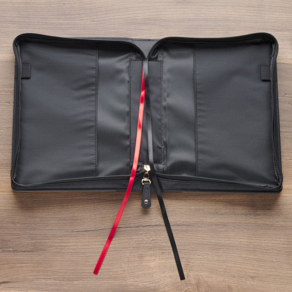 Trust in the Lord Charcoal Faux Leather Bible Cover - Proverbs 3:5