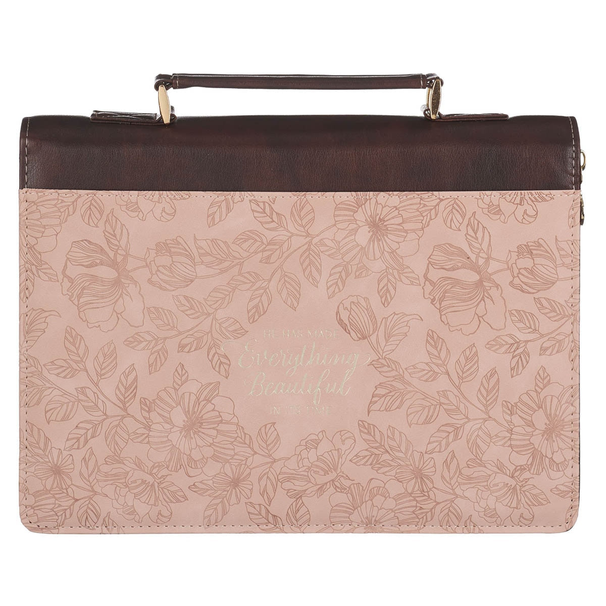 Everything Beautiful Blush Floral Faux Leather Fashion Bible Cover - Ecclesiastes 3:11 by Christian Art Gifts