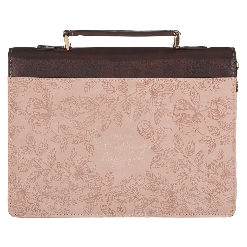 Everything Beautiful Blush Floral Faux Leather Fashion Bible Cover - Ecclesiastes 3:11 (1220000329973) by Christian Art Gifts