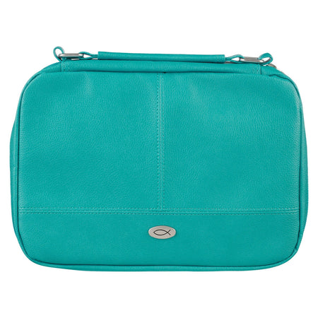 Two-Fold Turquoise Faux Leather Organizer Bible Cover by Christian Art Gifts