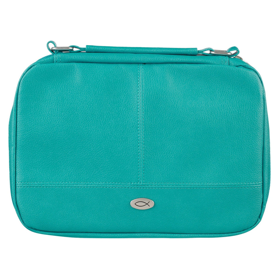 Two-Fold Turquoise Faux Leather Organizer Bible Cover by Christian Art Gifts