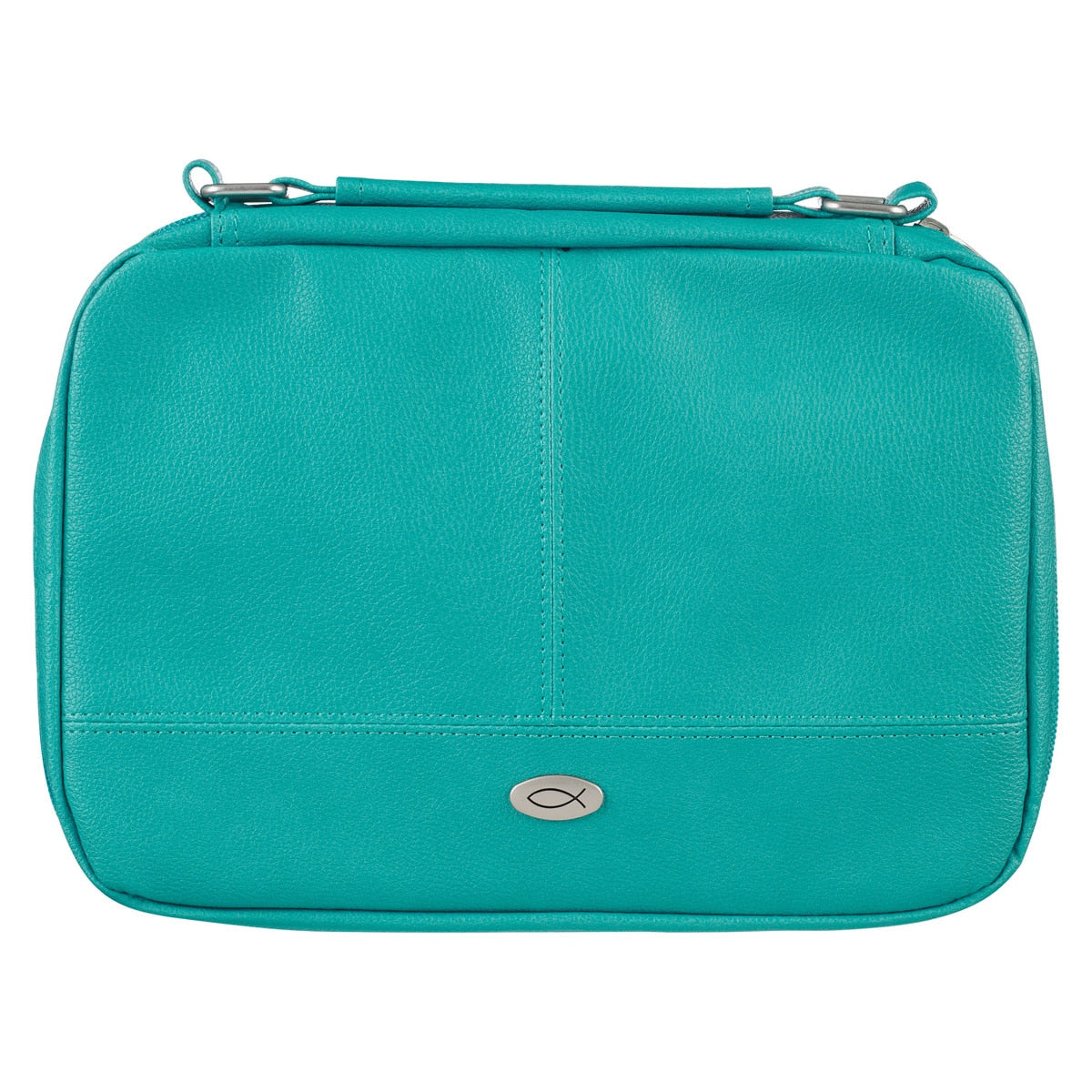 Two-Fold Turquoise Faux Leather Organizer Bible Cover (Lrg) by Christian Art Gifts