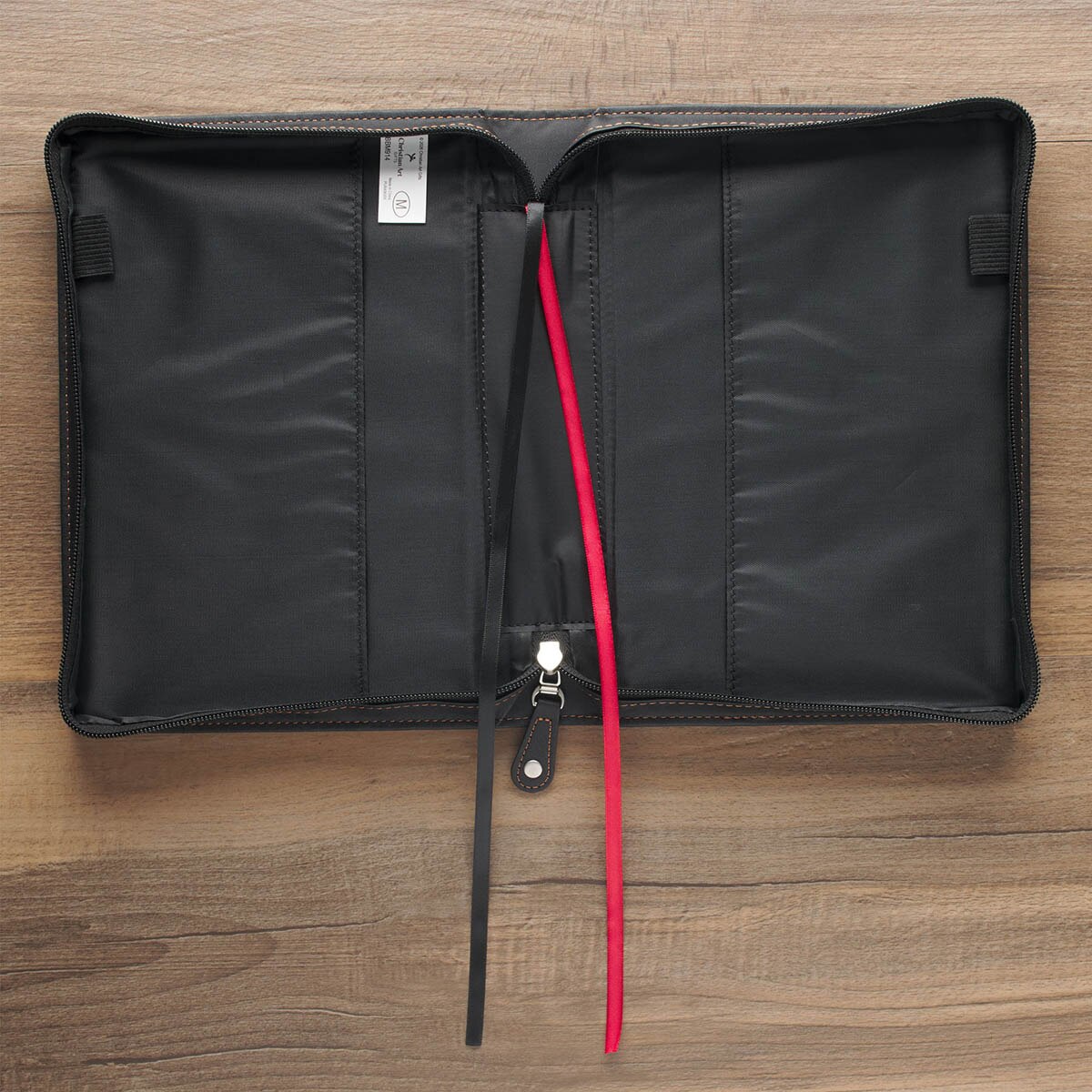 Be Strong Black Faux Leather Classic Bible Cover - Ephesians 6:10 (800160) by Christian Art Gifts, product view 2