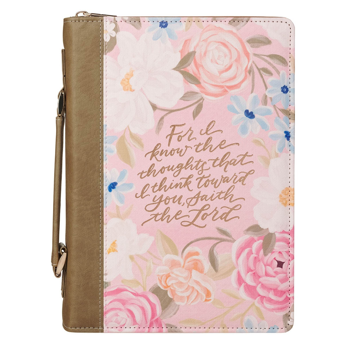 Thoughts I Think Towards You Pink Floral Bible Cover Jer29:11 (800161) by Christian Art Gifts