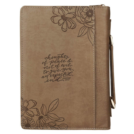 Thoughts I Think Towards You Pink Floral Bible Cover Jer29:11 (800161) by Christian Art Gifts, product view 2