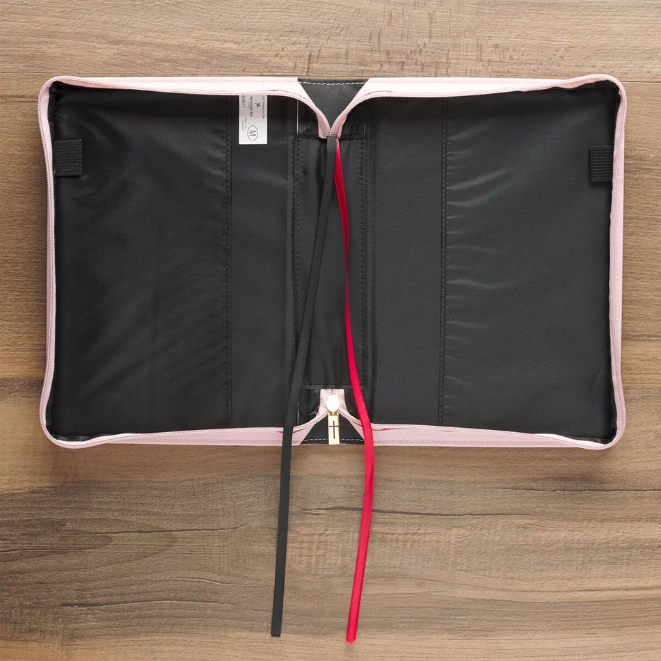 Under His Wings Pink Faux Leather Fashion Bible Cover - Psalm 91:4 (800163) by Christian Art Gifts, product view 2