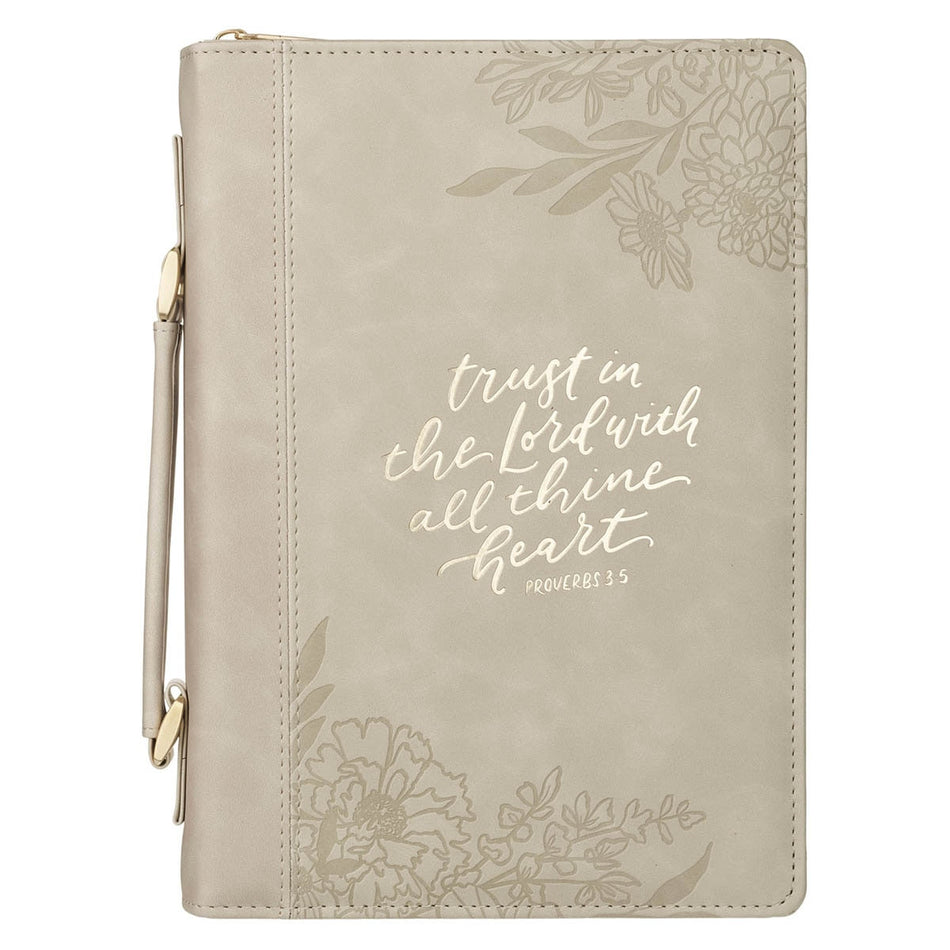 Trust in the Lord Taupe Faux Leather Fashion Bible Cover - Proverbs 3:5 (800159) by Christian Art Gifts