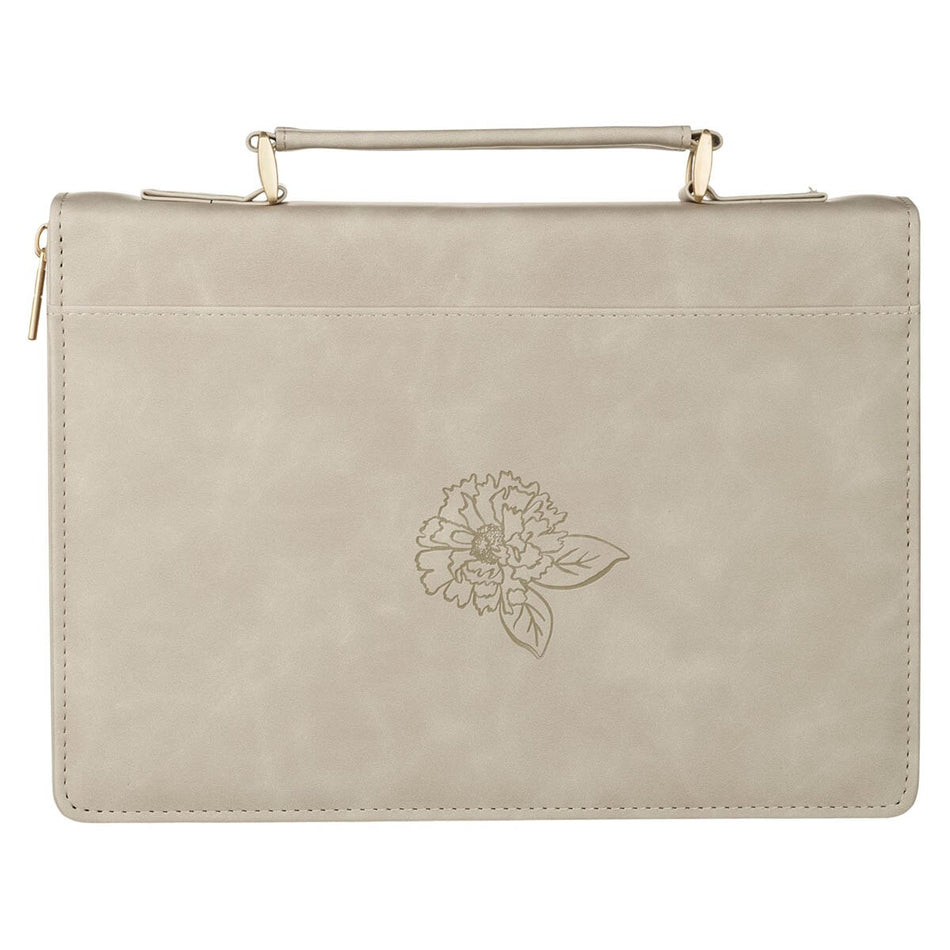 Trust in the Lord Taupe Faux Leather Fashion Bible Cover - Proverbs 3:5 (800159) by Christian Art Gifts, product view 2