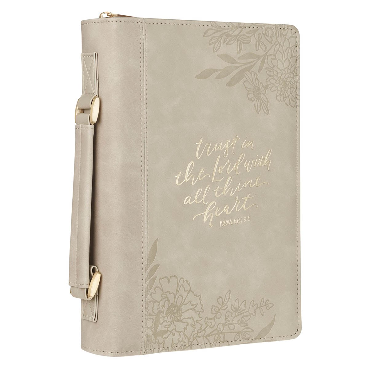Trust in the Lord Taupe Faux Leather Fashion Bible Cover - Proverbs 3:5 by Christian Art Gifts, product view 5