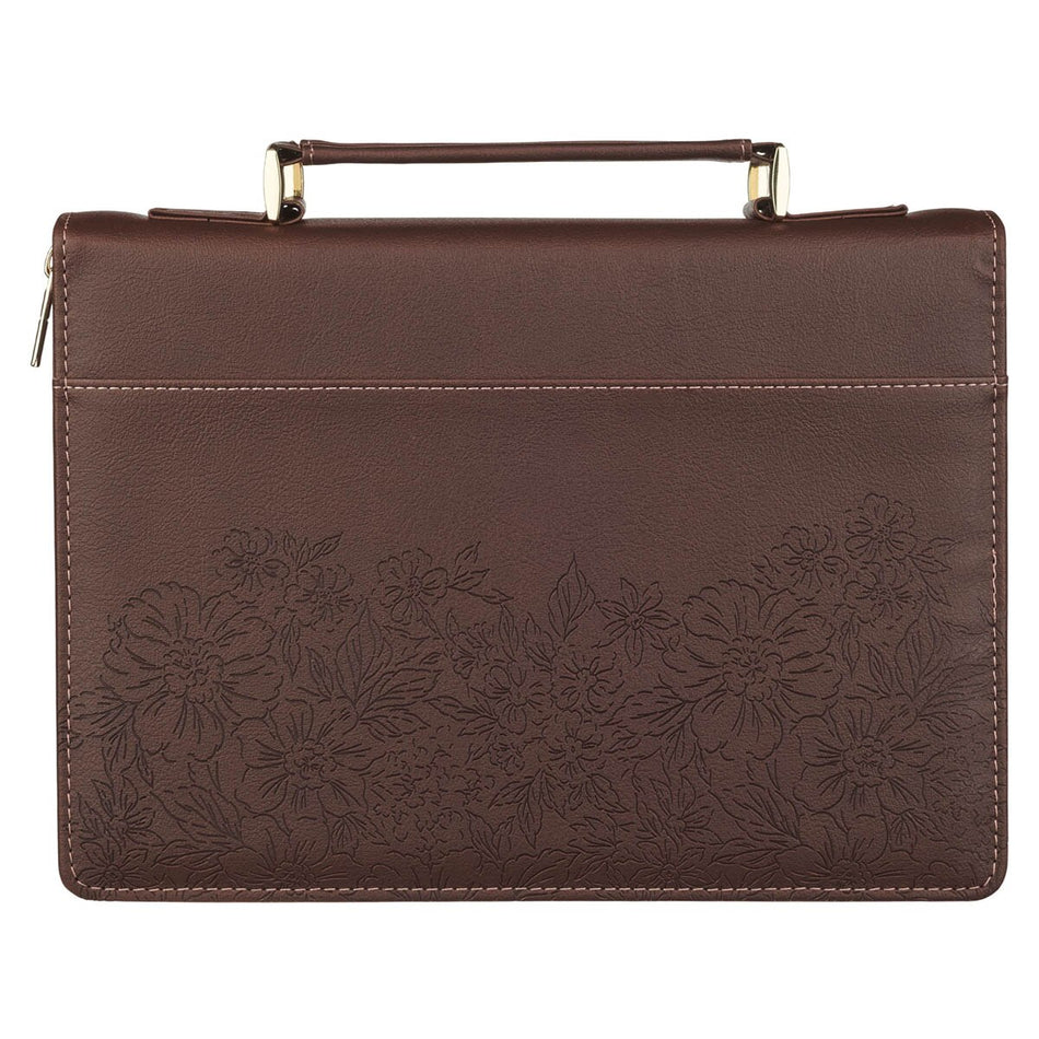 Plans to Prosper Pink and Brown Faux Leather Fashion Bible Cover - Jeremiah 29:11 by Christian Art Gifts, product view 2