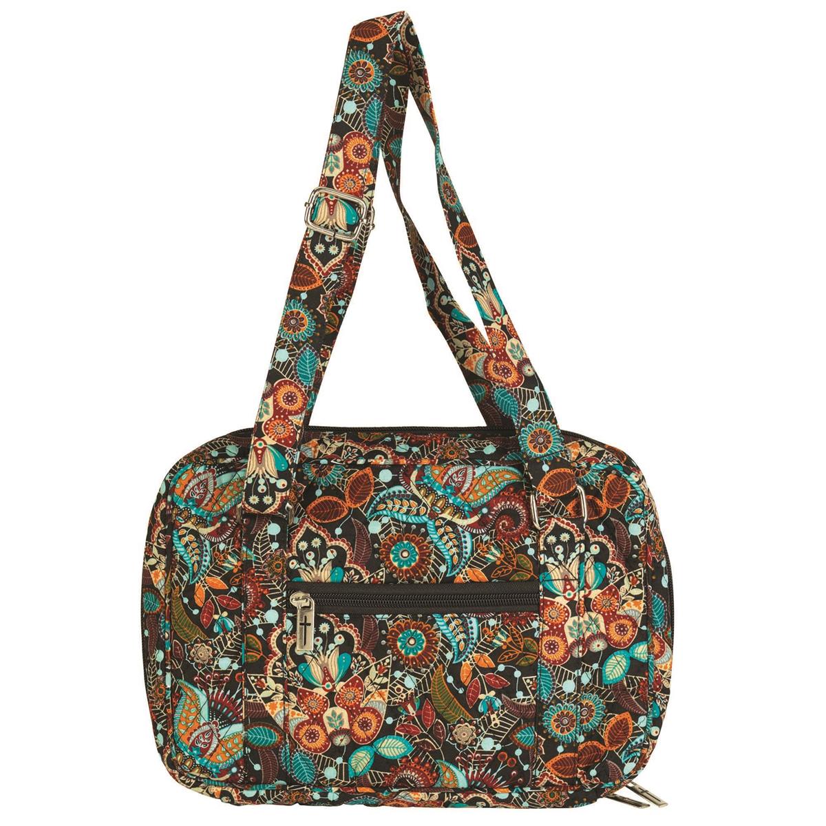 Bible Cover Brown Floral Quilted Large by Dicksons