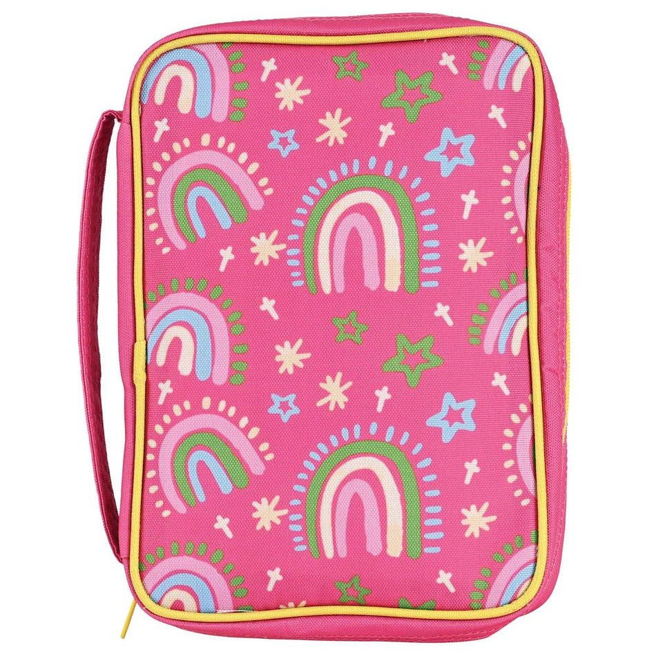 Kids Bible Cover Pink Rainbow I Can Do by Dicksons