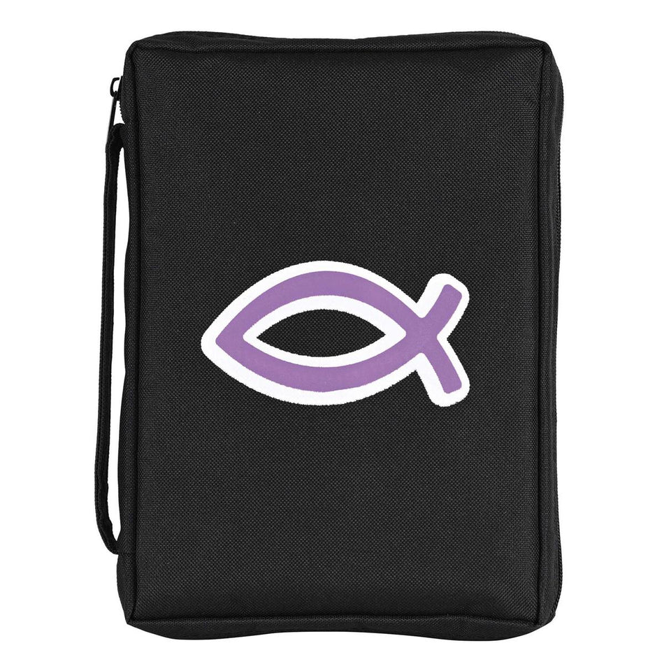Bible Cover Purple Fish Black by Dicksons