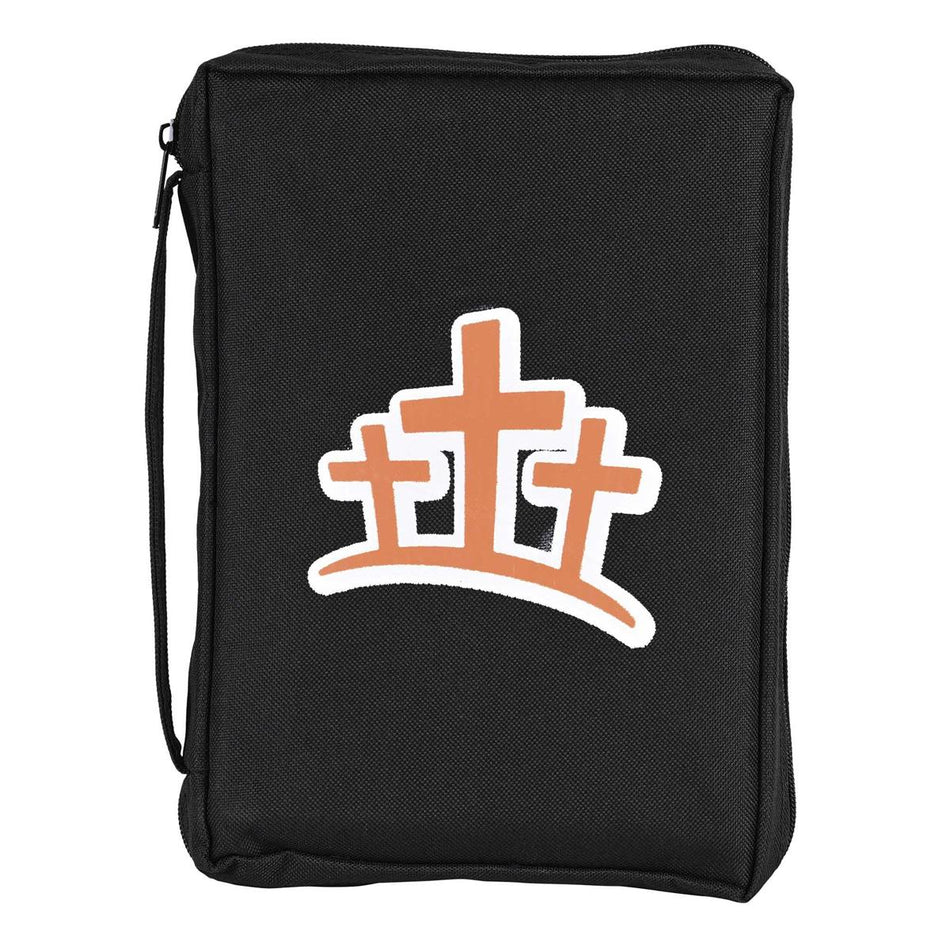 Bible Cover Orange Crosses Black by Dicksons