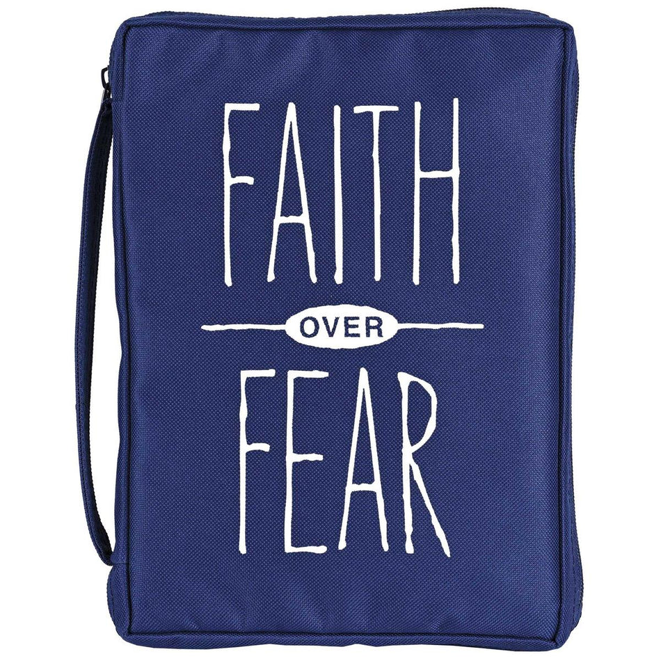 Bible Case Faith Over Fear Navy Large by Dicksons