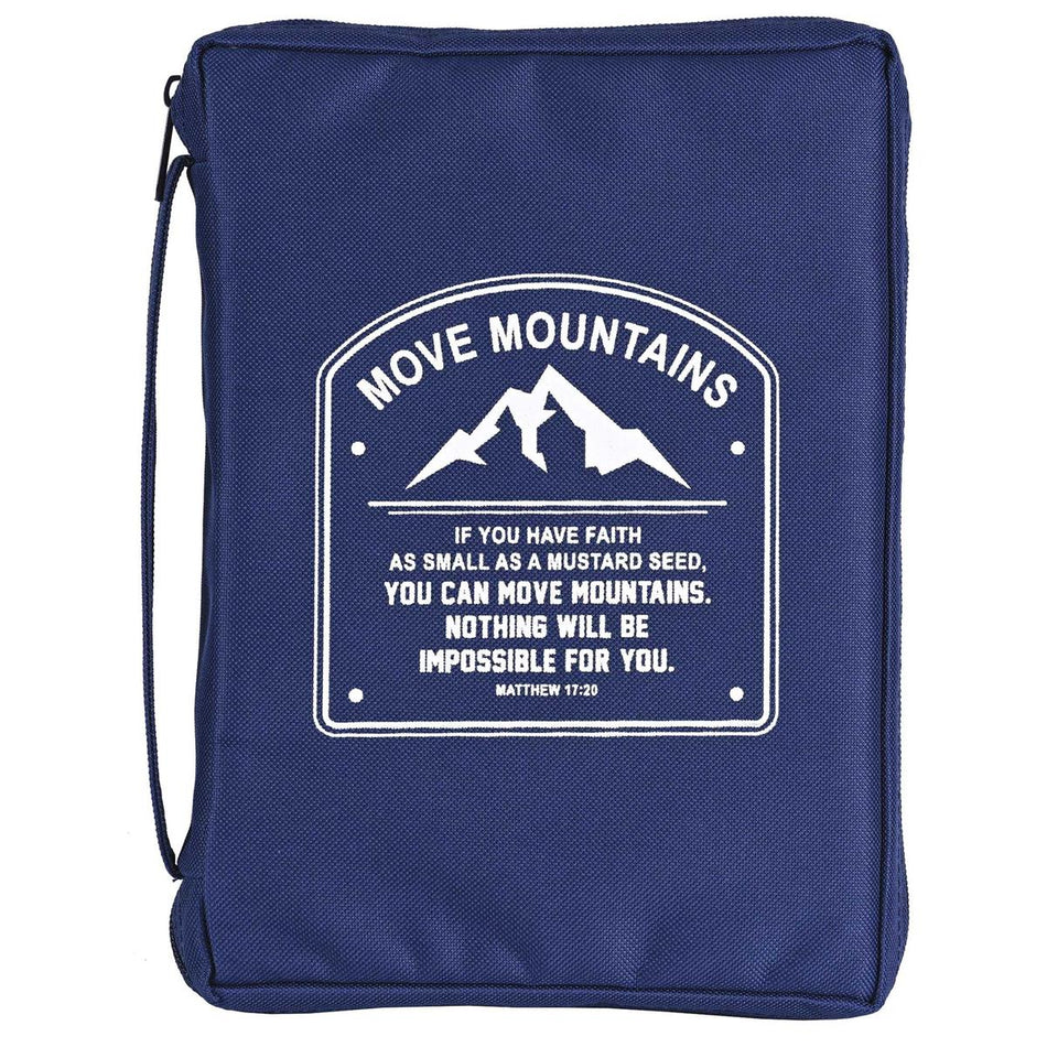 Bible Case Move Mountains Navy Large by Dicksons