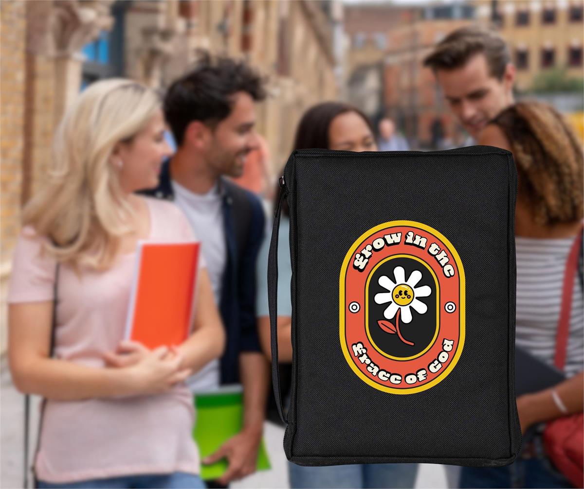 Grow in The Grace of God Black Red and Yellow 600 Denier Polyester Canvas Zip by Dicksons, product view 5