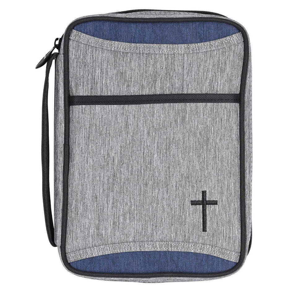 Bible Cover Heather Blue Canvas Large by Dicksons
