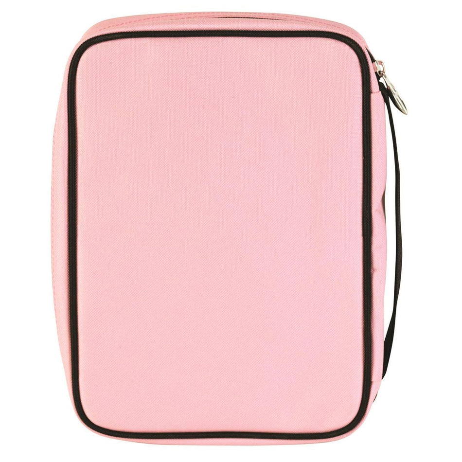 Be Who God Made You Pink Floral Large Polyester Zippered Bible Cover with Handle by Dicksons, product view 2