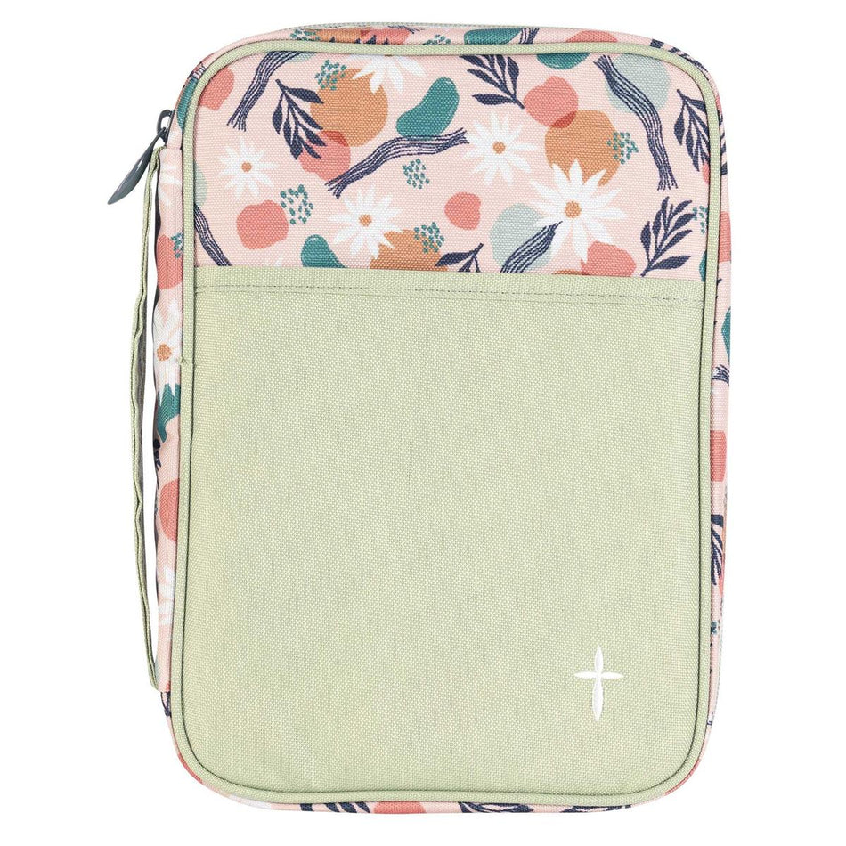 Bible Cover Floral With Cross Large by Dicksons