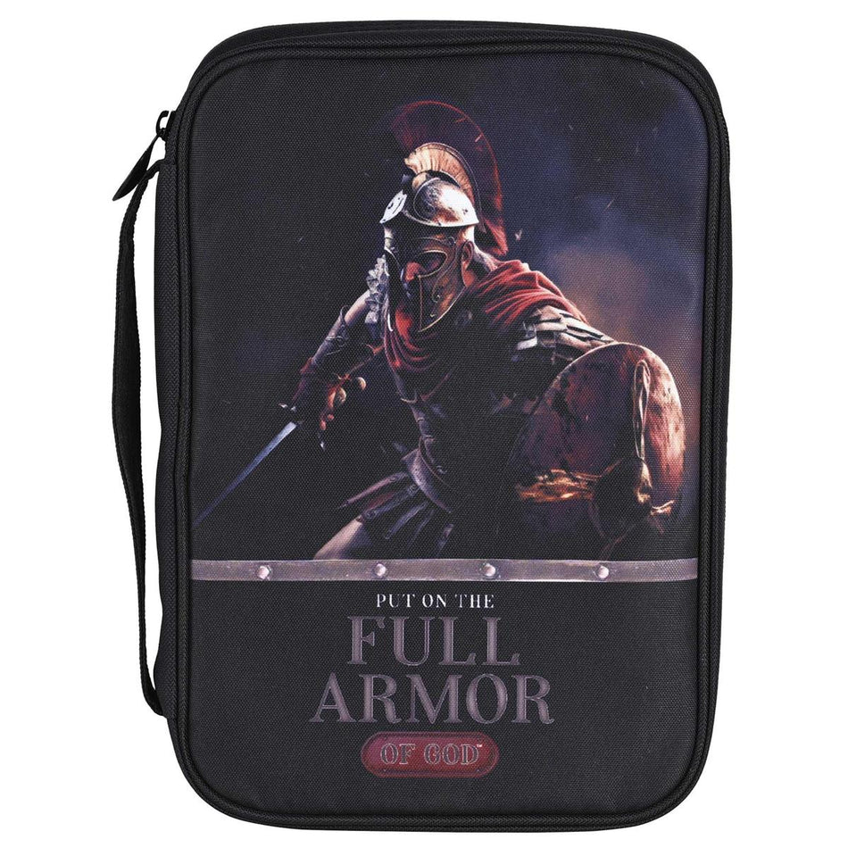 Put On The Full Armor of God Black 600 Denier Polyester Canvas Zip Close Bible (BCK-L280) by Dicksons