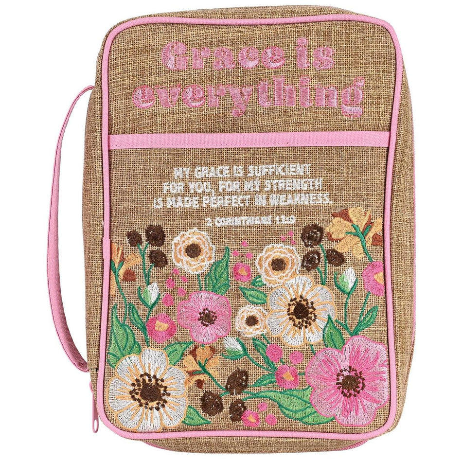 Bible Cover Floral Grace Is Everything L by Dicksons