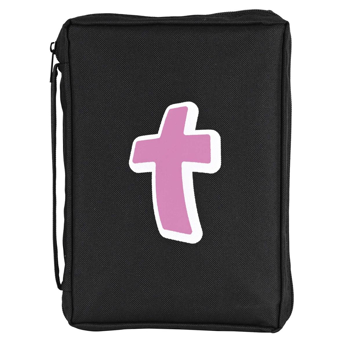 Bible Cover Pink Cross Black Medium by Dicksons