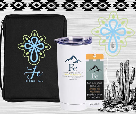 Fe - 2 Corinthians 5:7-9.5 x 6.75 Inch Black Polyester Bible Case Cover by Dicksons, product view 5