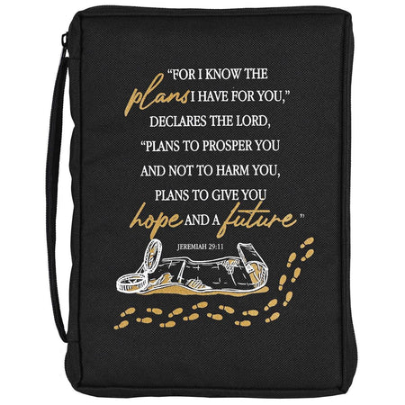 For I Know The Plans - Jeremiah 29:11-9.5 x 6.75 Inch Black Polyester Bible by Dicksons