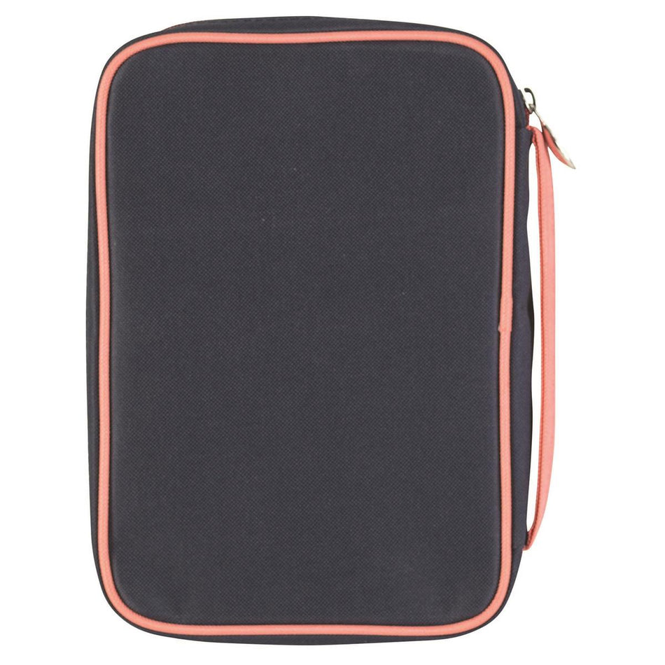 Created In His Image Pink Trim Medium Polyester Zippered Bible Cover with Handle by Dicksons, product view 2