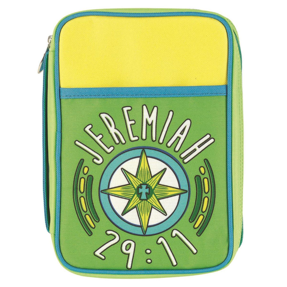 Bright Yellow and Green Jeremiah 29:11 Medium Polyester Zippered Bible Cover by Dicksons