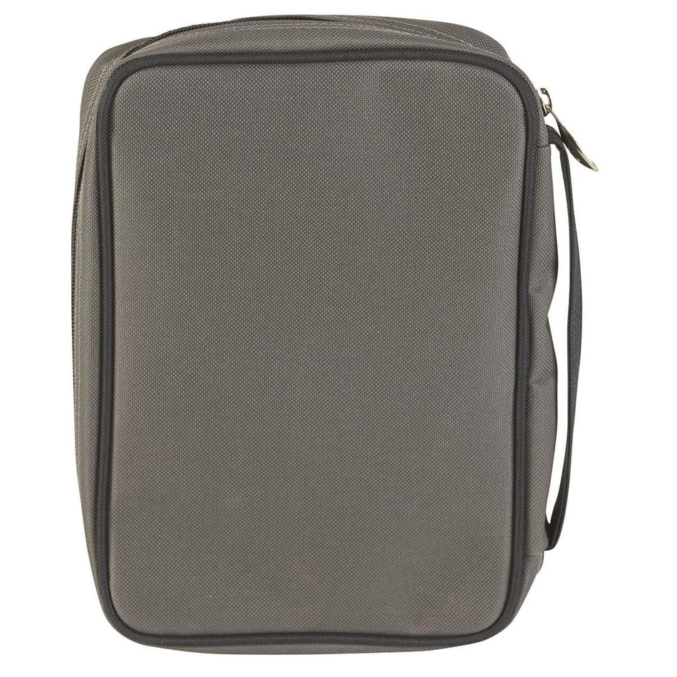 Faith Can Move Mountains Grey Medium Polyester Zippered Bible Cover with Handle by Dicksons, product view 2