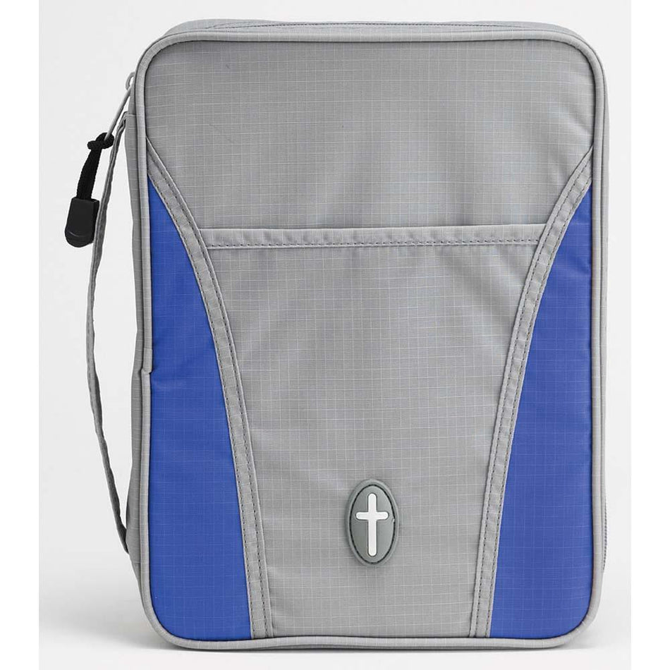 Bible Cover Blue/Gray Ripstop Sport Med by Dicksons