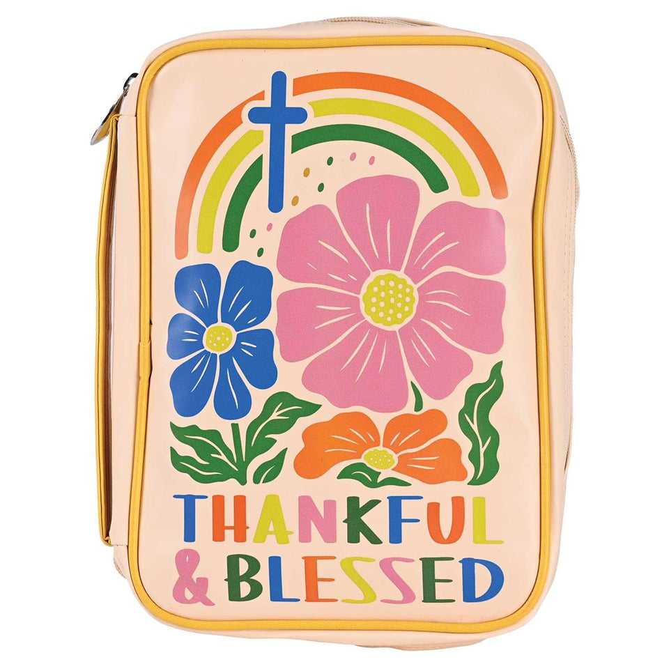 Bible Cover Floral Thankful & Blessed Large by Dicksons