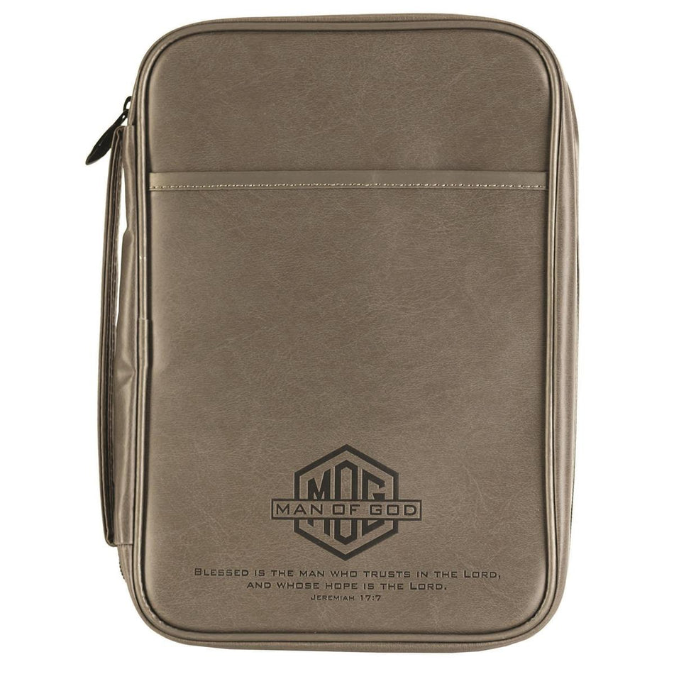 Bible Cover Man Of God Large Print Gray by Dicksons