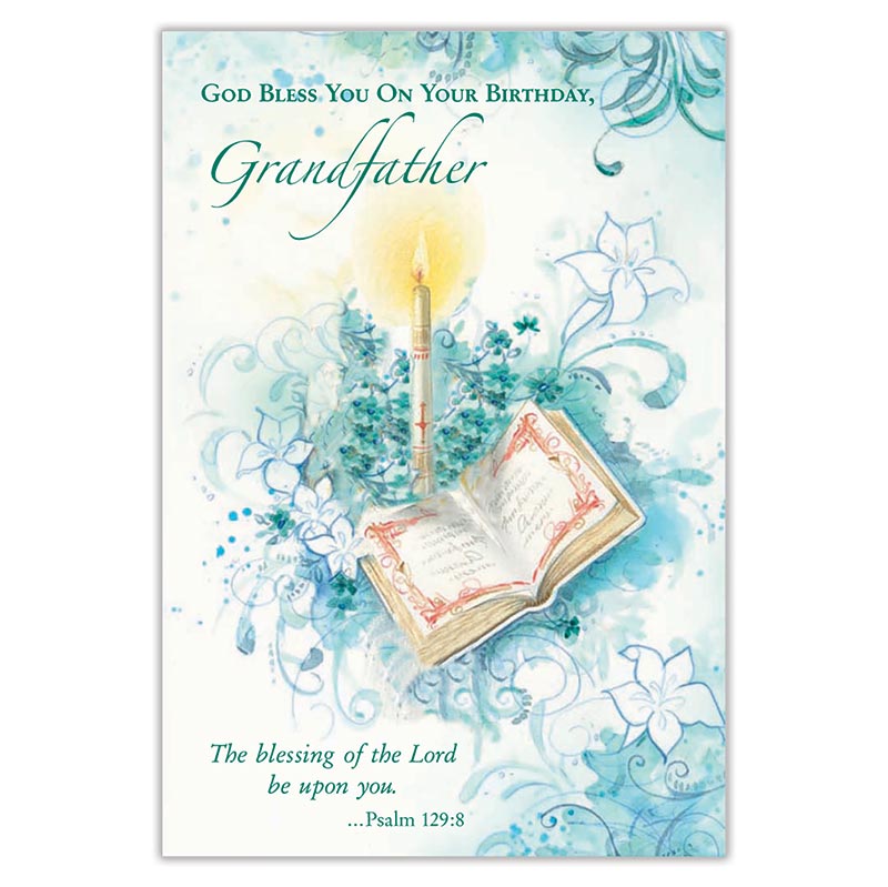 God Bless You on Your Birthday, Grandfather Card by Catholic Brands