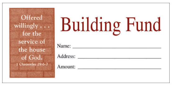 Building Fund - Bill-Sized (100 Pack) | 1 Chronicles 29:6-7