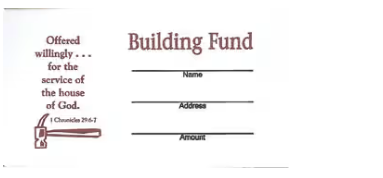 Building Fund - Bill-Sized (100 Pack) | 1 Chronicles 29:6-7
