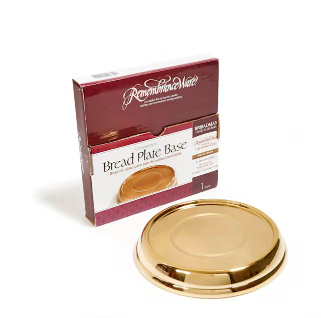 RemembranceWare Communion Bread Plate Base | Brass-Finish Stainless Steel by Broadman and Holman, product view 4