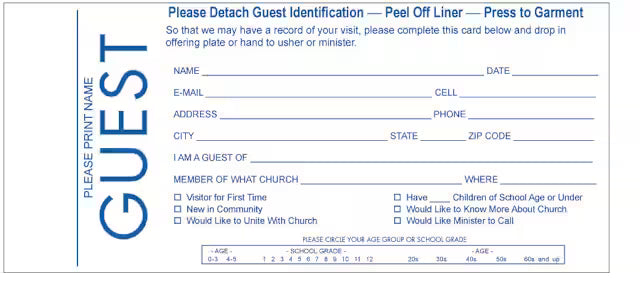 Guest Cards with Name Tag | Wearable Visitor Tags (100 Pack) – CFaithS