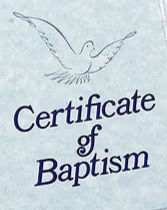 Certificate of Baptism – Blue Parchment (Folded) | KJV Scriptures | Pack of 6