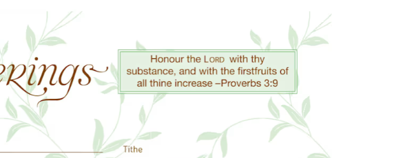 Envelope: Tithe and Offerings (Box of 52): Proverbs 3:9 (KJV)