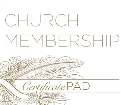 Church Membership Certificate Pad | Perforated 8″×6″ with Record Tab (KJV) | 26 Certificates